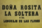 ガルシア・ロルカの『ドニャ・ロシータ』